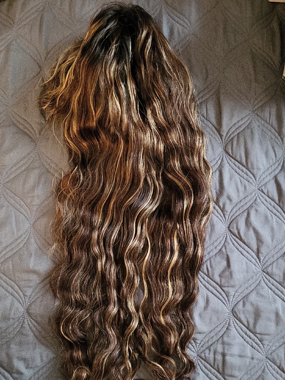 Wavy Lace Front Wig - 1B 30 27 Highlights 22 In( Cut N Worn) - Picture 7 of 10